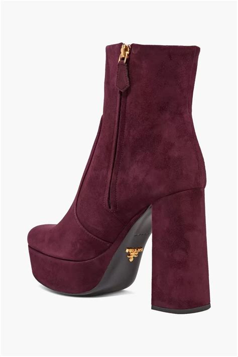 prada boot with bag|Prada suede platform ankle boots.